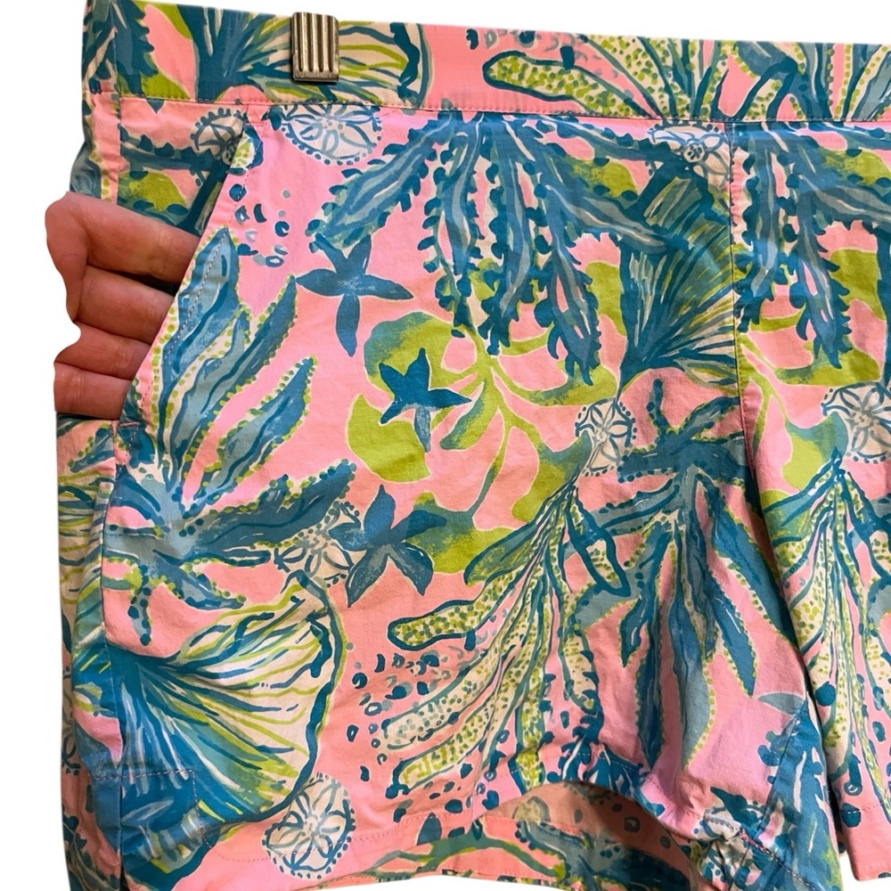 Lilly Pulitzer Pink and Blue Tropical Shorts size XL - Picture 6 of 7